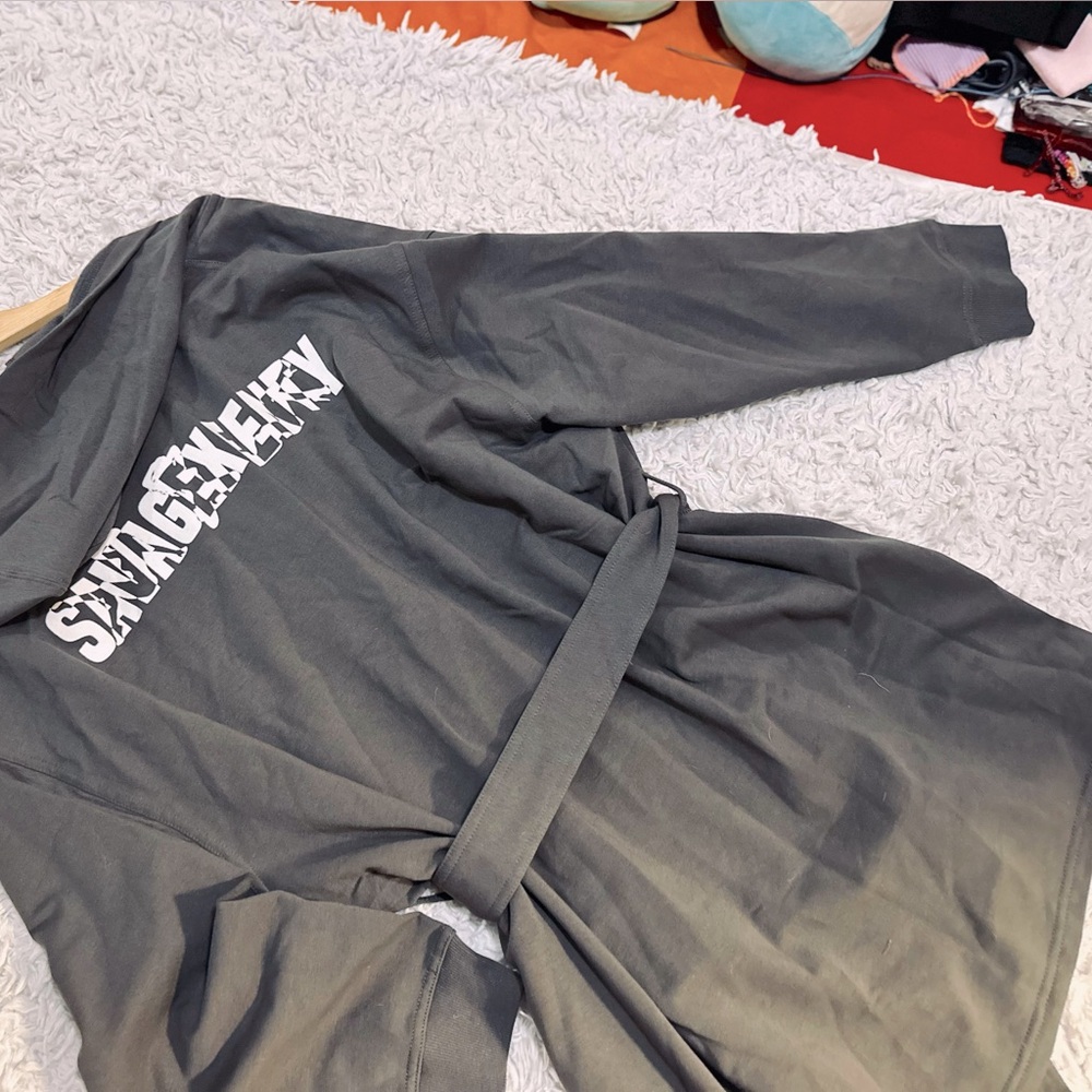 Savage Fenty Graphite Sweatshirt Robe